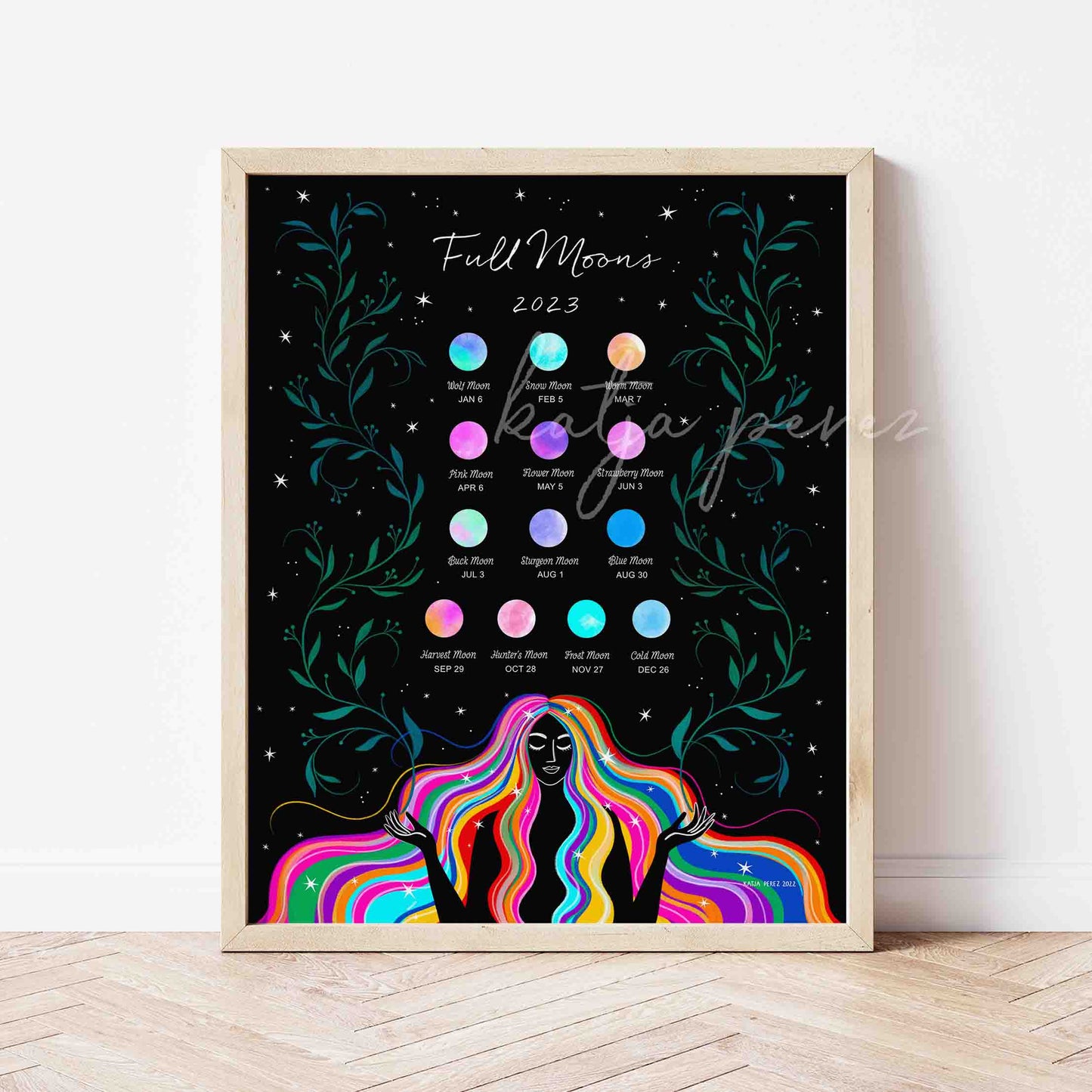 Full Moon Calendar 2023 - Rainbow